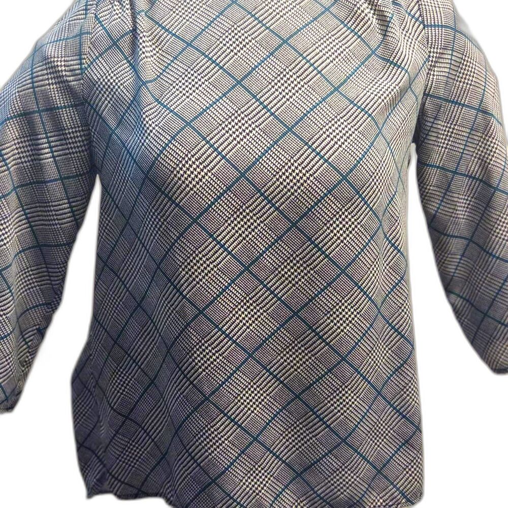 The Limited women's plaid boatneck dress top
